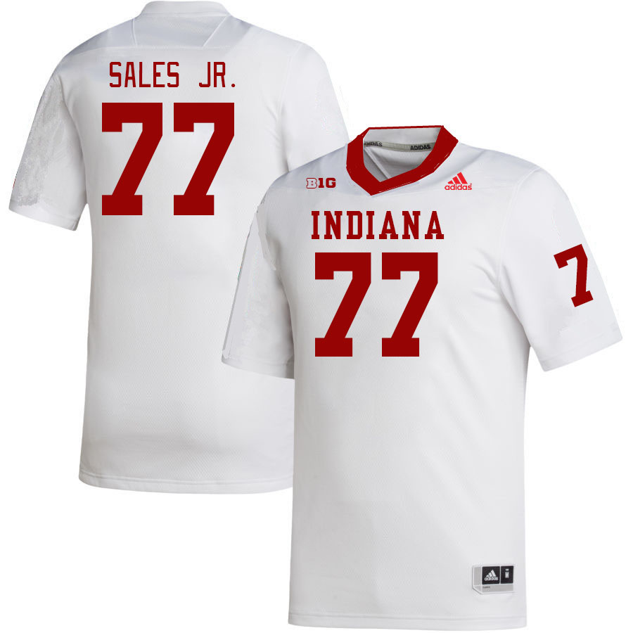 Men #77 Joshua Sales Jr. Indiana Hoosiers College Football Jerseys Stitched-White